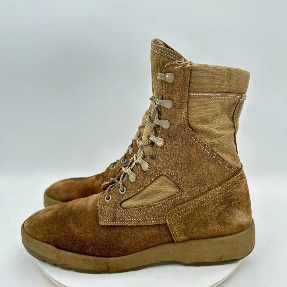 Belleville Men Size 11.5R Brown Khaki Suede Canvas Vibram Sole Hiking Boot